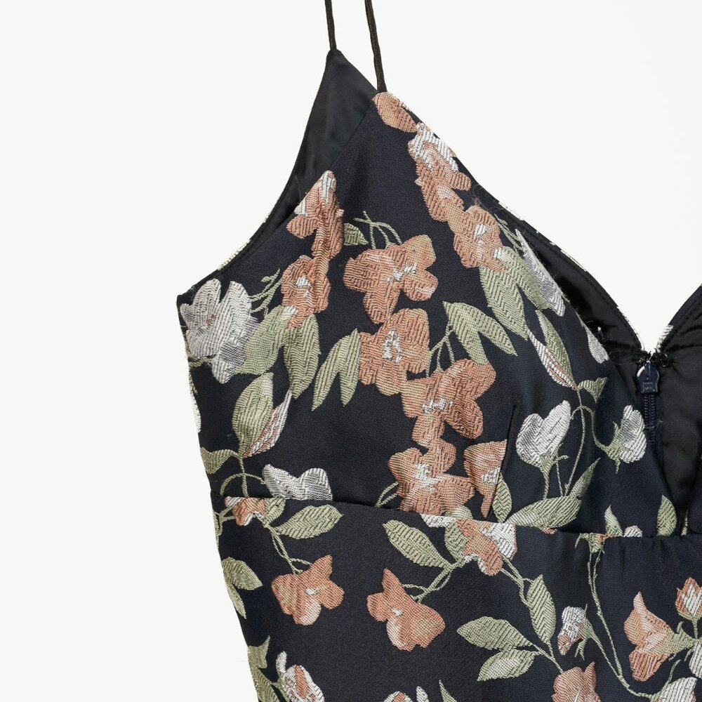 ML Monique Lhuillier Midnight Floral Jacquard Maxi Dress - Picture 5 of 11